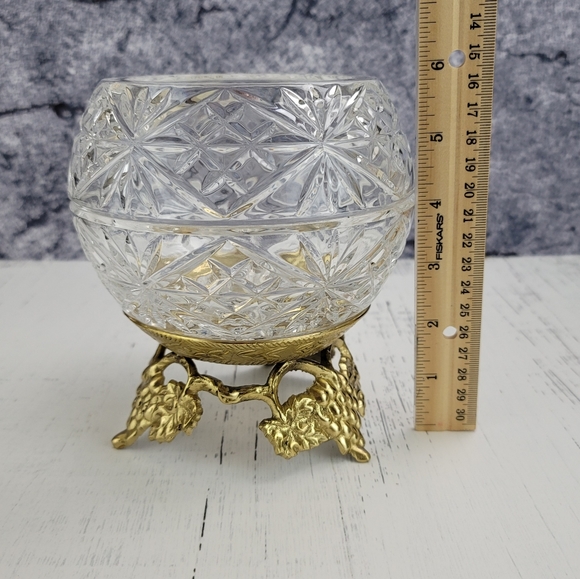 Vtg Crystal Candleholder With Metal Stand - Picture 5 of 16
